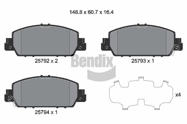 Bendix USA BPD2268 Brake Pad Set, disc brake BPD2268
