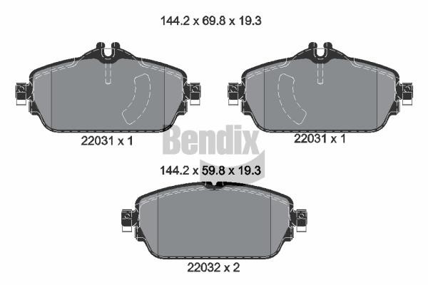 Bendix USA BPD1407 Brake Pad Set, disc brake BPD1407