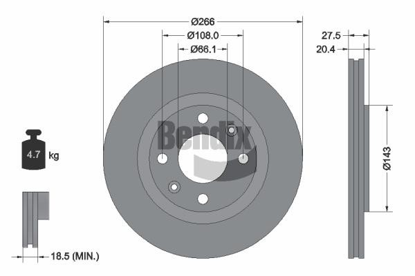 Bendix USA BDS1042 Brake disc BDS1042 BDS1042 Bendix USA Brake disc