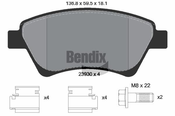 Bendix USA BPD1064 Brake Pad Set, disc brake BPD1064