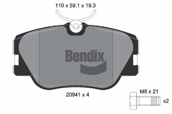 Bendix USA BPD1292 Brake Pad Set, disc brake BPD1292