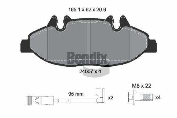 Bendix USA BPD1207 Brake Pad Set, disc brake BPD1207
