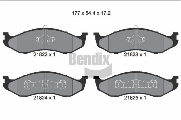 Bendix USA BPD1849 Brake Pad Set, disc brake BPD1849