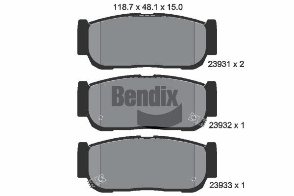 Bendix USA BPD2064 Brake Pad Set, disc brake BPD2064
