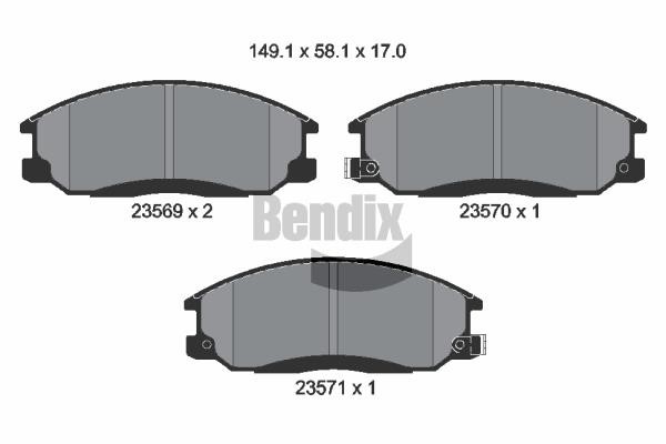 Bendix USA BPD1367 Brake Pad Set, disc brake BPD1367