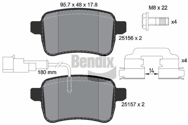 Bendix USA BPD1156 Brake Pad Set, disc brake BPD1156