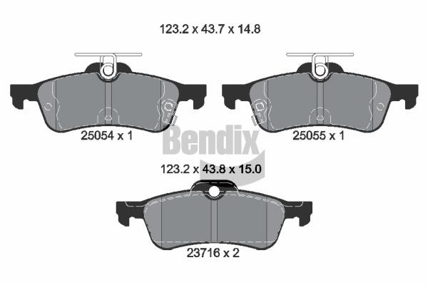 Bendix USA BPD2220 Brake Pad Set, disc brake BPD2220