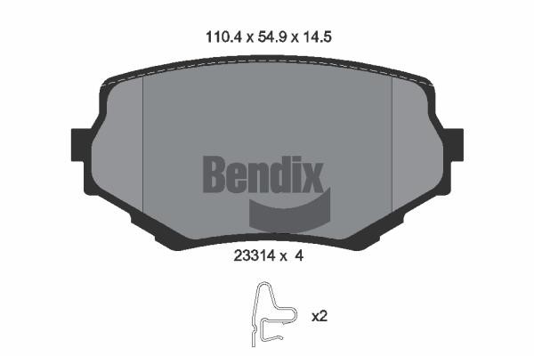 Bendix USA BPD1412 Brake Pad Set, disc brake BPD1412