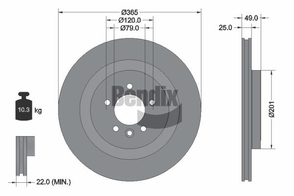 Bendix USA BDS1565 Brake disc BDS1565 BDS1565 Bendix USA Brake disc