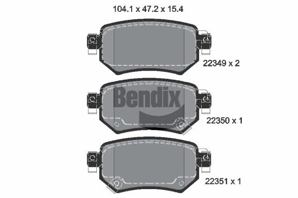 Bendix USA BPD1884 Brake Pad Set, disc brake BPD1884