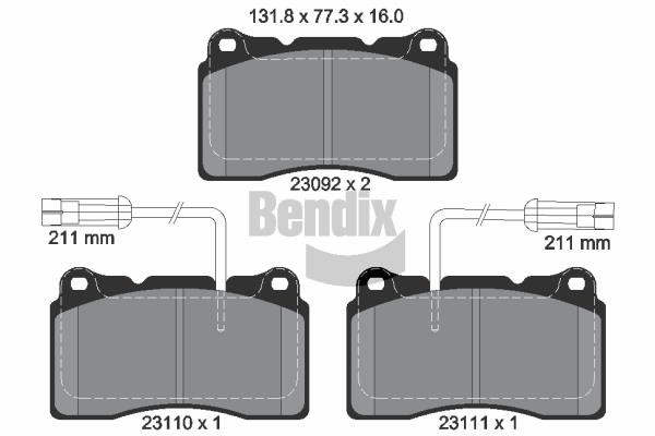Bendix USA BPD1917 Brake Pad Set, disc brake BPD1917