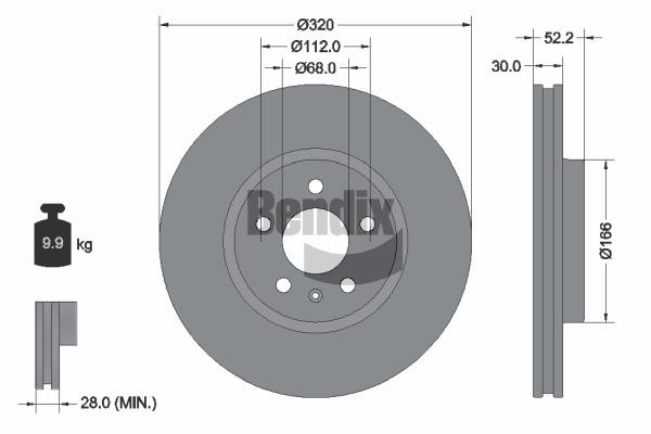 Bendix USA BDS1228HC Brake disc BDS1228HC BDS1228HC Bendix USA Brake disc