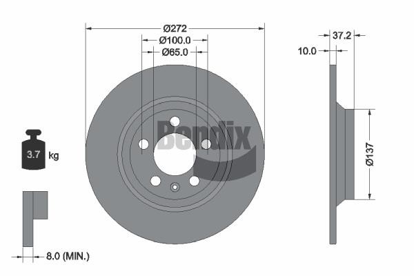 BDS1613 Bendix USA Brake disc