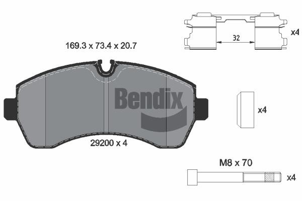 Bendix USA BPD1110 Brake Pad Set, disc brake BPD1110