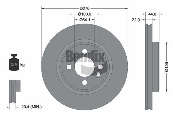 Bendix USA BDS1162 Brake disc BDS1162 BDS1162 Bendix USA Brake disc