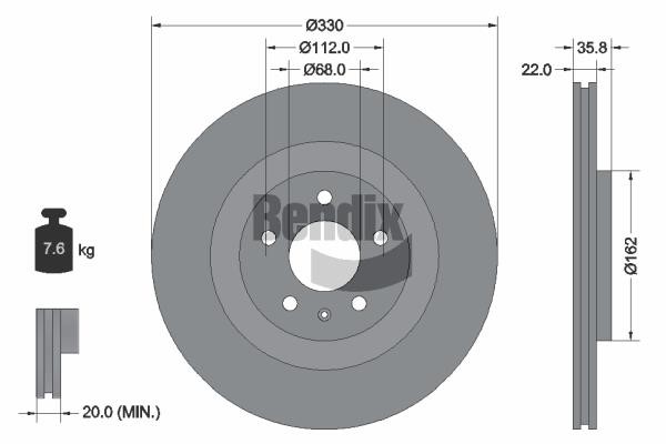 Bendix USA BDS1250 Brake disc BDS1250 BDS1250 Bendix USA Brake disc
