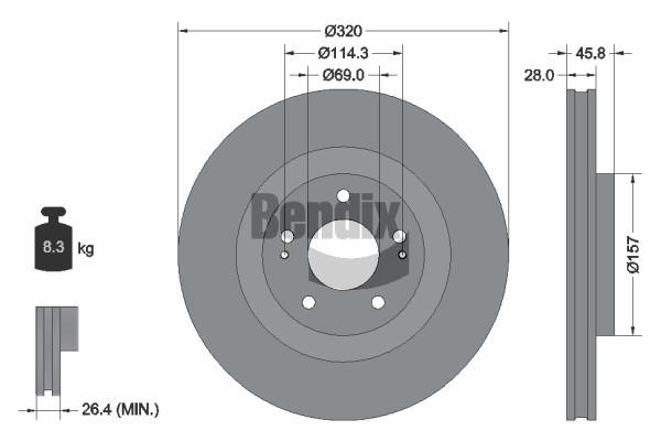 Bendix USA BDS2134 Brake disc BDS2134 BDS2134 Bendix USA Brake disc