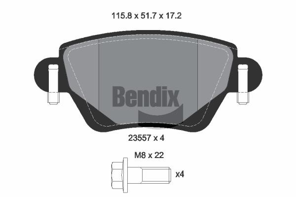 Bendix USA BPD1371 Brake Pad Set, disc brake BPD1371