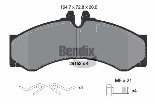 Bendix USA BPD1228 Brake Pad Set, disc brake BPD1228
