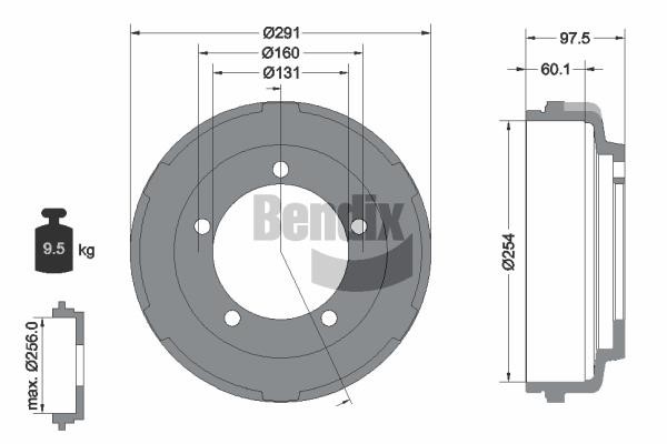 Bendix USA BDM1063 Brake drum BDM1063
