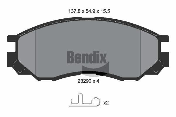 Bendix USA BPD1462 Brake Pad Set, disc brake BPD1462