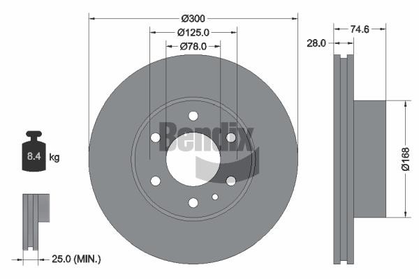 Bendix USA BDS1158 Brake disc BDS1158 BDS1158 Bendix USA Brake disc