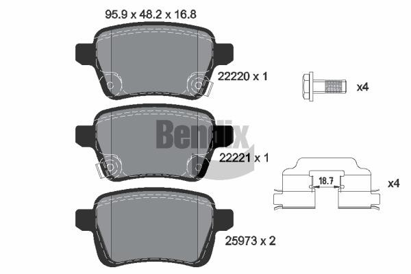 Brake pad Opel Corsa E: BPD1504 Bendix USA Brake pad set