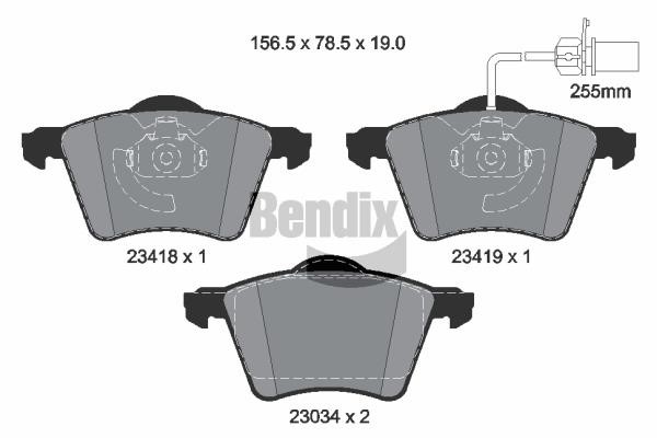Bendix USA BPD1351 Brake Pad Set, disc brake BPD1351
