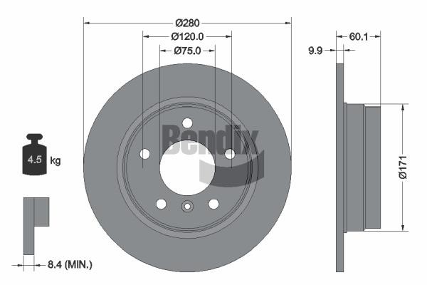 Bendix USA BDS1639 Brake disc BDS1639 BDS1639 Bendix USA Brake disc