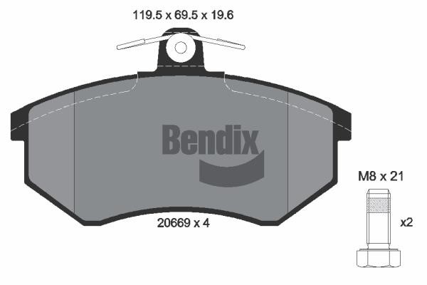 Bendix USA BPD1718 Brake Pad Set, disc brake BPD1718