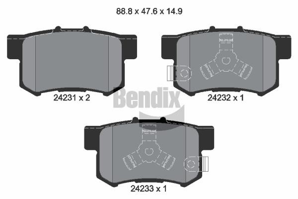 Bendix USA BPD2109 Brake Pad Set, disc brake BPD2109