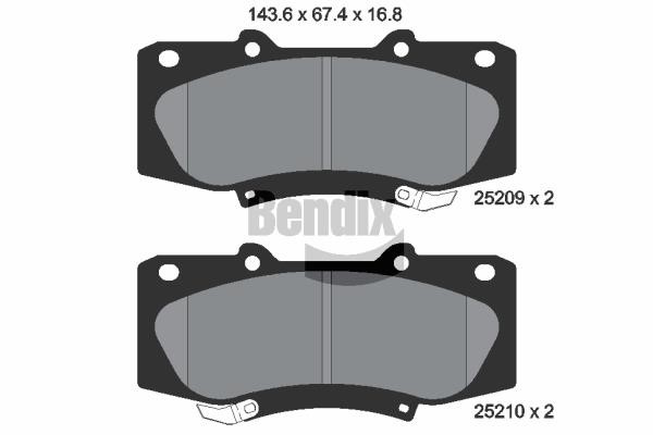 Bendix USA BPD1479 Brake Pad Set, disc brake BPD1479