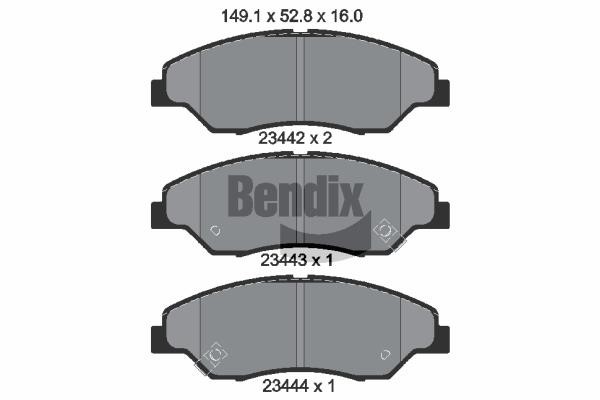 Bendix USA BPD1979 Brake Pad Set, disc brake BPD1979