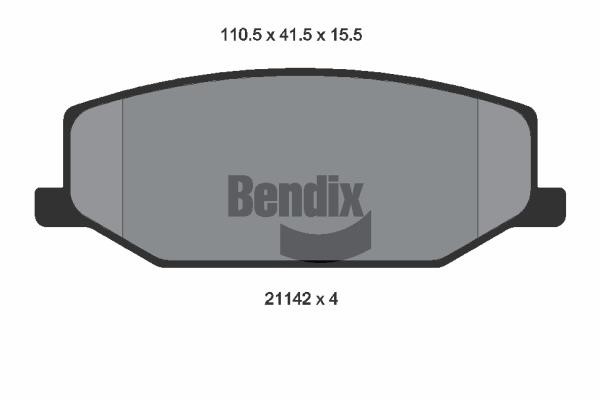 Bendix USA BPD1463 Brake Pad Set, disc brake BPD1463