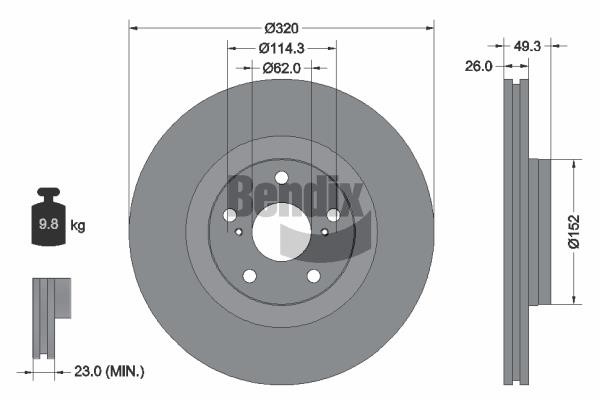 Bendix USA BDS1839 Brake disc BDS1839 BDS1839 Bendix USA Brake disc