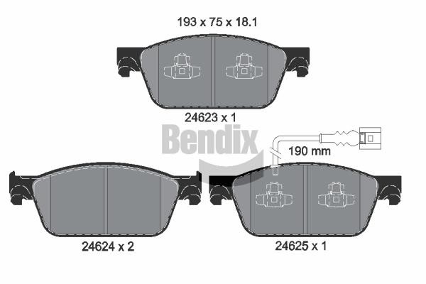 Bendix USA BPD1450 Brake Pad Set, disc brake BPD1450