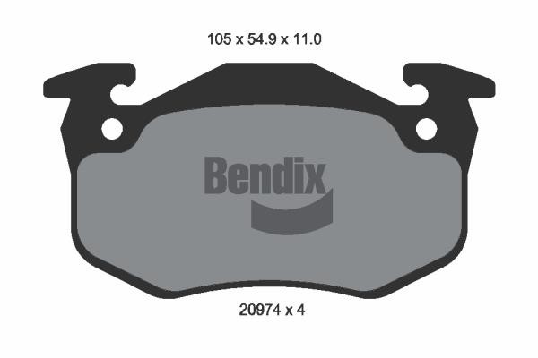 Bendix USA BPD1103 Brake Pad Set, disc brake BPD1103