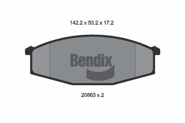 Bendix USA BPD1727 Brake Pad Set, disc brake BPD1727
