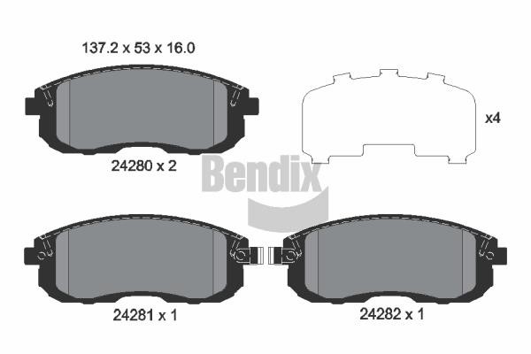 Bendix USA BPD2120 Brake Pad Set, disc brake BPD2120