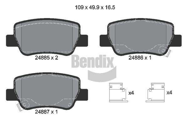 Bendix USA BPD1341 Brake Pad Set, disc brake BPD1341