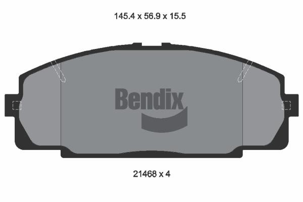 Bendix USA BPD1297 Brake Pad Set, disc brake BPD1297