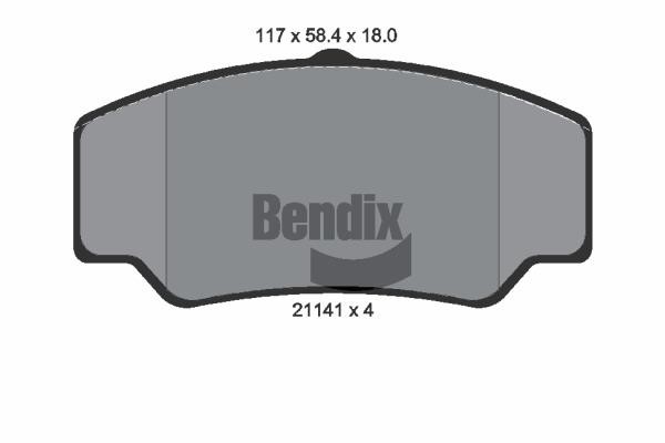 Bendix USA BPD1752 Brake Pad Set, disc brake BPD1752