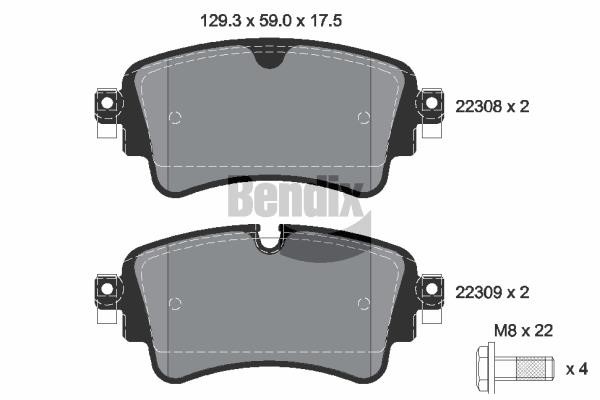Bendix USA BPD1217 Brake Pad Set, disc brake BPD1217