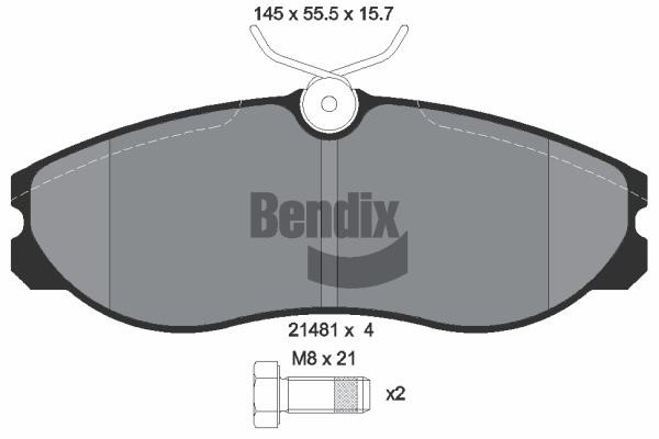 Bendix USA BPD1396 Brake Pad Set, disc brake BPD1396