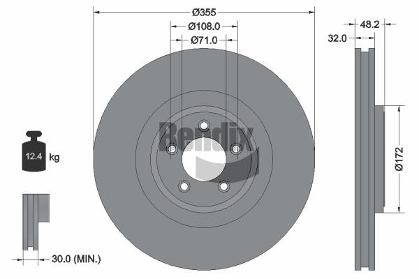 Bendix USA BDS1703HC Brake disc BDS1703HC BDS1703HC Bendix USA Brake disc
