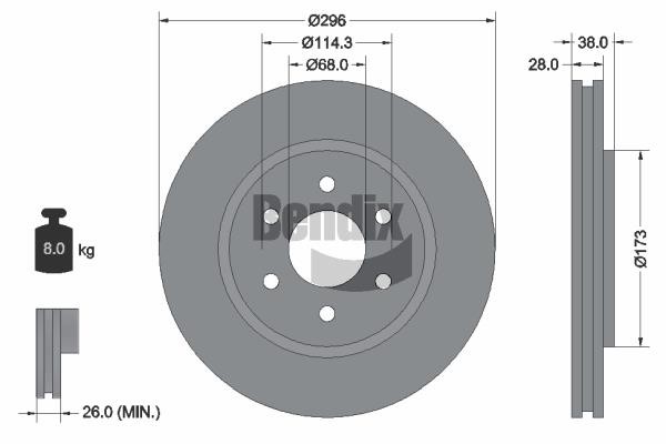 Bendix USA BDS1260 Brake disc BDS1260 BDS1260 Bendix USA Brake disc