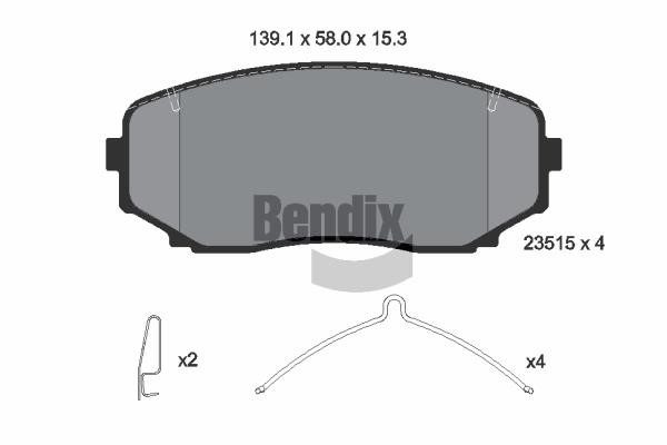 Bendix USA BPD2332 Brake Pad Set, disc brake BPD2332