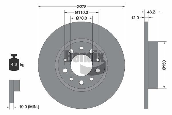 Bendix USA BDS1799 Brake disc BDS1799 BDS1799 Bendix USA Brake disc