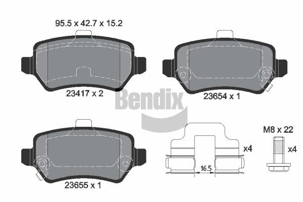 Bendix USA BPD1057 Brake Pad Set, disc brake BPD1057