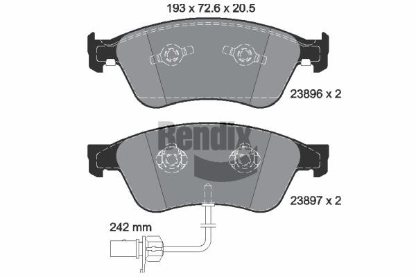 Bendix USA BPD1612 Brake Pad Set, disc brake BPD1612
